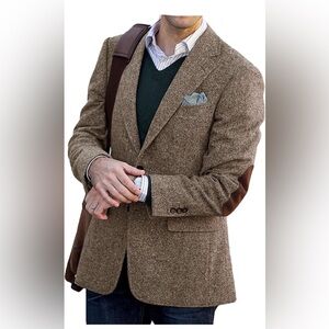 VENNYNG menβs blazer suit jacket with elbow patches